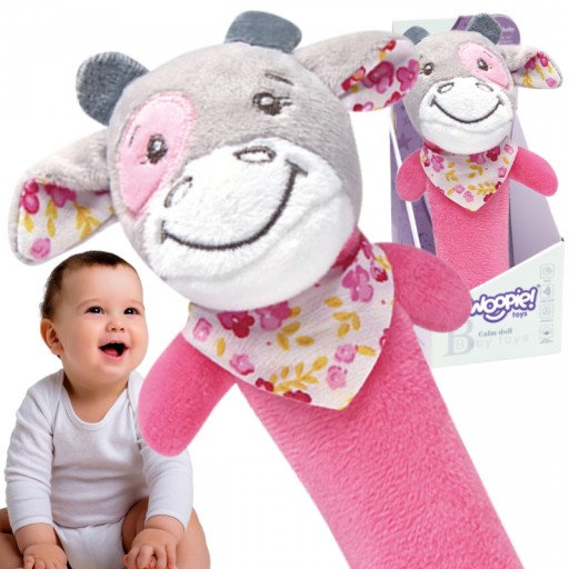 Plyšová kravička WOOPIE BABY Plyšová senzorická pískacia hračka