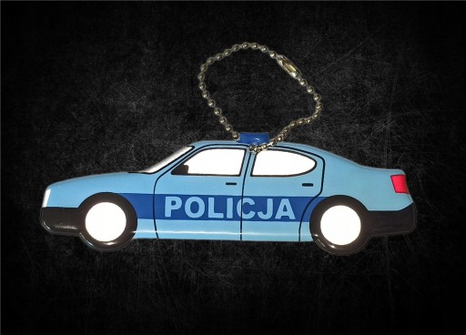 REFLEXNÝ PRÍvesok POLICAJNÉ KĽÚČENSTVO REFLEXNÝ ŠTÍTOK AUTA POLICAJNÉ AUTO
