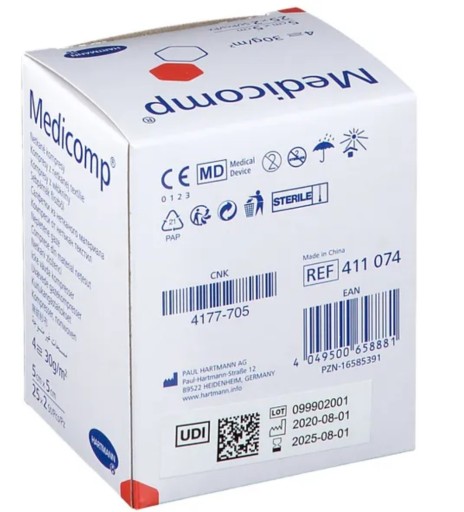 HARTMANN - Medicomp 5x5cm, 25x2 ks. sterilné