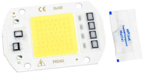 COB LED 50W 4700lm BIELA 60x40mm 230V + past.
