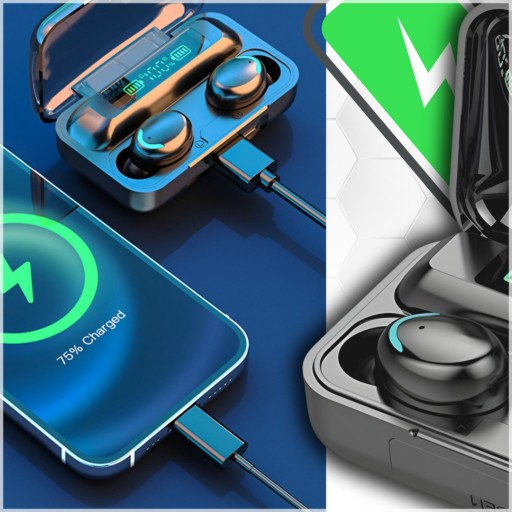 Bezdrôtové slúchadlá Bluetooth 5.1 F9+ Powerbank Model 2024 Mikrofón
