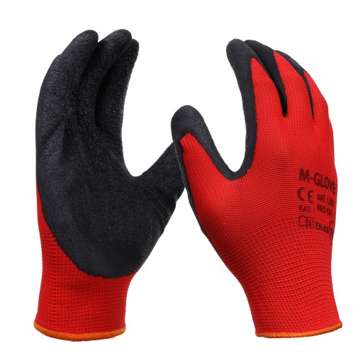 10 PÁROV Rukavice PRACOVNÉ RUKAVICE potiahnuté latexom r8