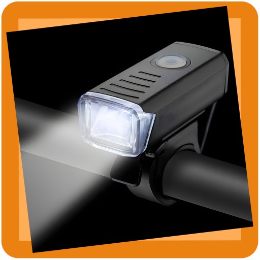 LED CYKLISTICKÁ LAMPA NA BICYKEL, NA RIADTIKÁ, VÝKONNÁ, NABÍJACIA, USB + ZADNÁ