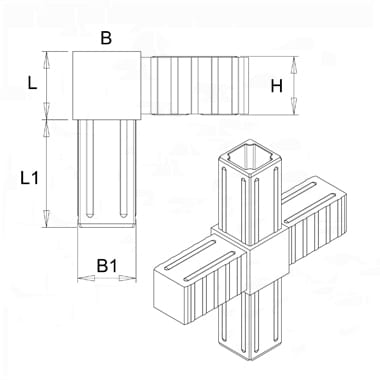 Plastová spojka 30x30x2, 2D4 V30 M