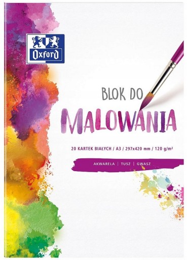 AKVARELOVÝ BLOK NA MAĽBU A3 120g BIELA 20 OXFORD LIST