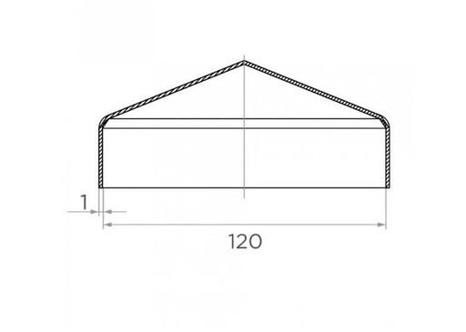 Oceľová strecha na stĺpik 120x120mm