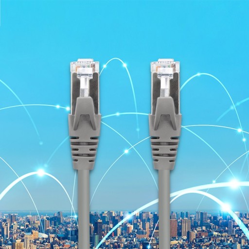 Qoltec FTP CAT5e Patchcord kábel 2xRJ-45 1m vysokorýchlostný zlatý tienený