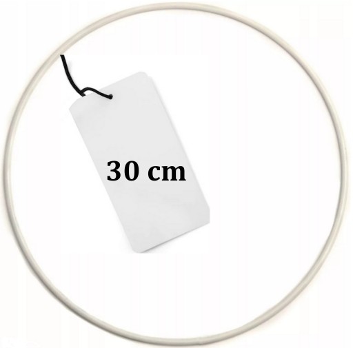 BIELY kovový krúžok na makramé lapač snov, 30 cm