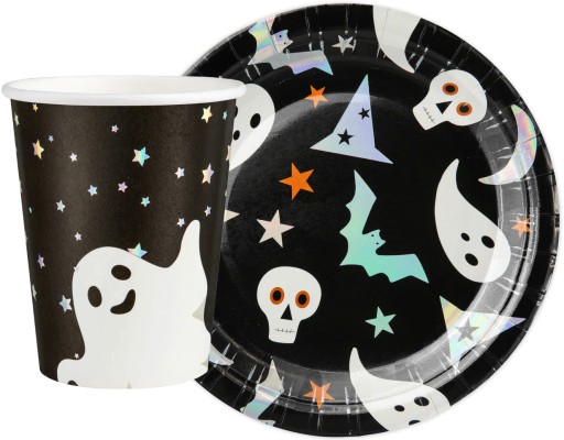 SÚPRAVA HALLOWEEN dúhových TANIER A ŠÁLKA