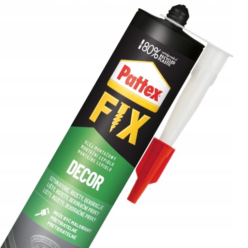 PATTEX FIX DECOR 380G DEKORATÍVNE MONTÁŽNE LEPIDLO NA VNÚTORNÉ LEPENIE