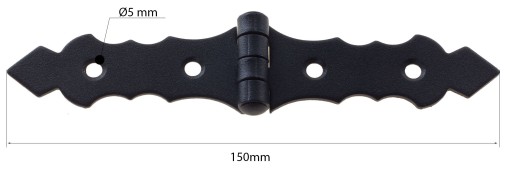 Ozdobný pánt čierny 150x34 na okenice