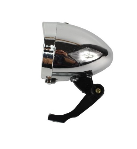 SVIETIDLO NA BICYKEL 3 LED PREDNÉ STRIEBORNÉ RETRO 34018