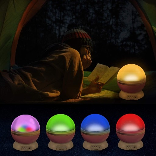 Nočná lampa hviezda projektor guľa detská izba LXM261