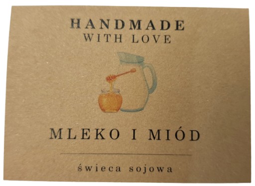 Etikety nálepky na sójové sviečky MLIEKO A MED