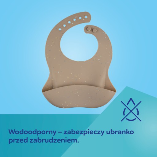 Canpol Babies vodeodolný silikónový podbradník s vreckom, sivý