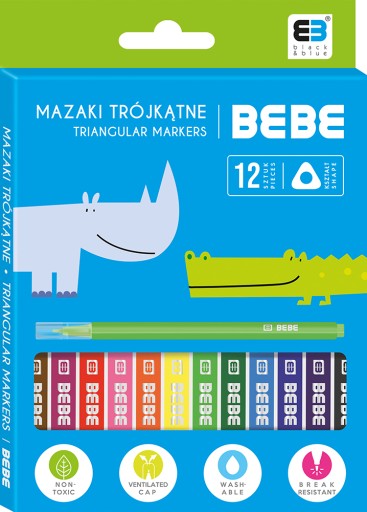 BBI Trojuholníkové fixky 12 farieb BB KIDS