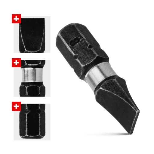 Nárazový bit SL8 Nárazové bity 25 mm | Nárazový bit pre skrutkovač 2 ks.