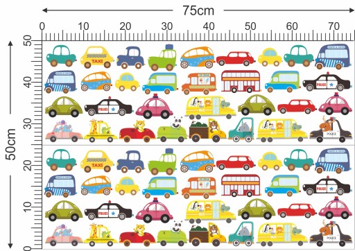 Samolepky na stenu alebo nábytok CARS AUTO 50x75cm AD