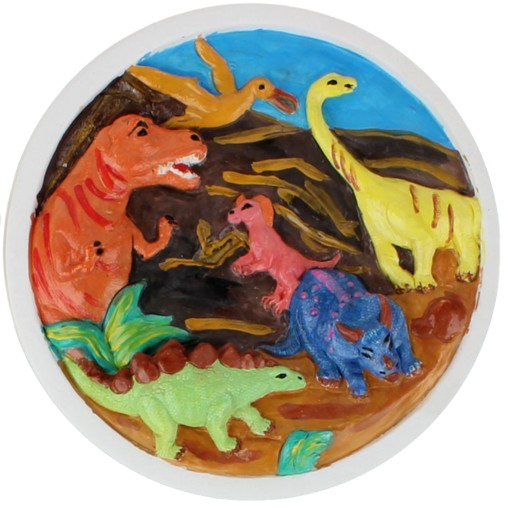 SADROVÝ PODKLAD NA MAĽOVANIE DINOSAUROV MALÝ UMELEC FARBY + DOPLNKY