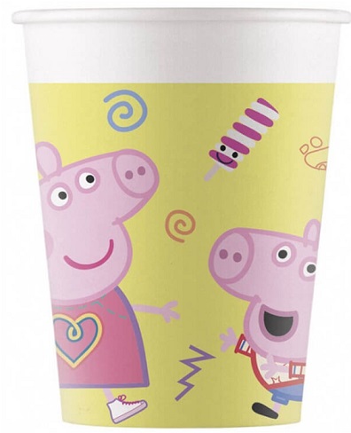 Papierové poháre Peppa Pig 8 kusov Narodeninové
