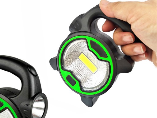 Výkonná LED COB lampa do dielne s držiakom halogénovej batérie