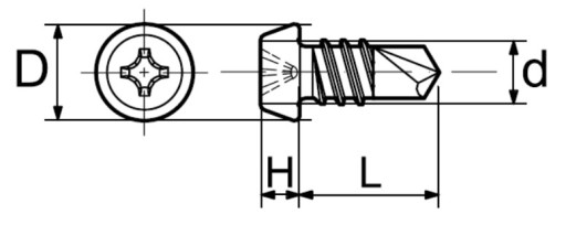 Skrutky PHEŁKI do profilov 3,5x9,5mm 200 ks