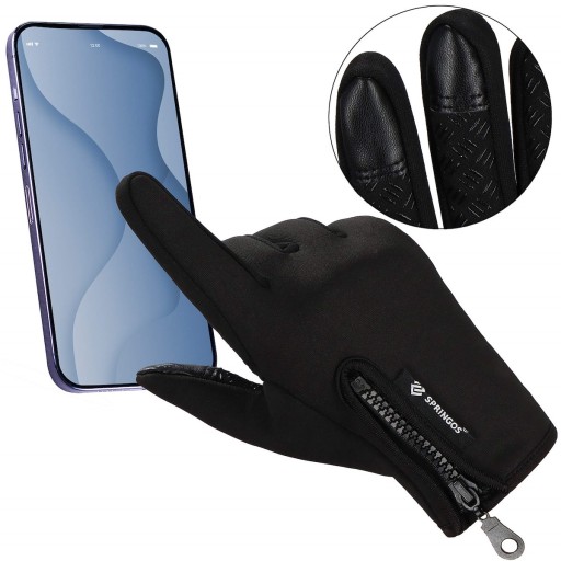 PÁNSKE ZIMNÉ FLEECE TEPLÉ DOTYKOVÉ RUKAVICE PRE RUKAVICE NA SMARTPHONE r.S.
