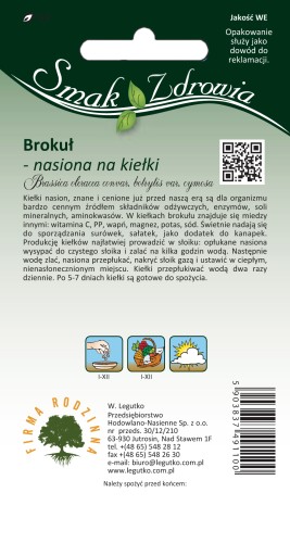 Semienka brokolicových klíčkov 10g Legutko