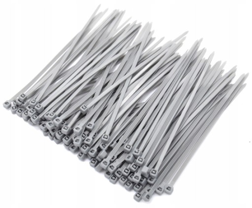 200x VIAZAČKY ŠEDÉ KABELNÉ VIAZAČKY 2,5x100 mm