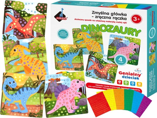 Penová MOZAIKA Scrapbook NÁLEPKY Dinosaury 4 obrázky Clever Head