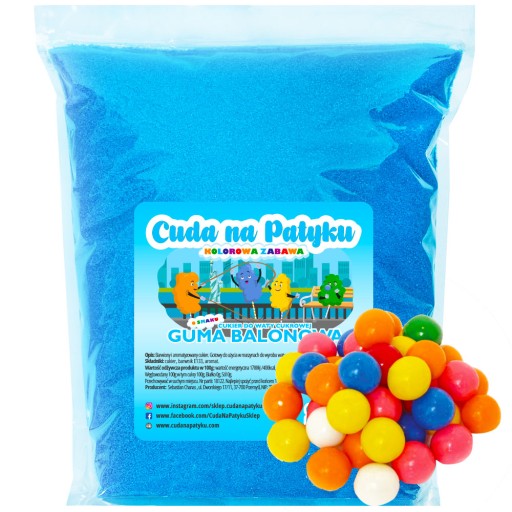 1KG Farebná cukrová vata, BALOVÁ GUMA