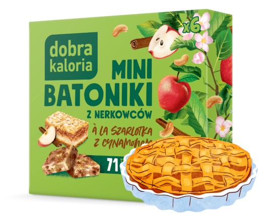 tyčinka BEZ CUKRU Mini jablkový koláč 102g. DOBRÉ KALÓRIE