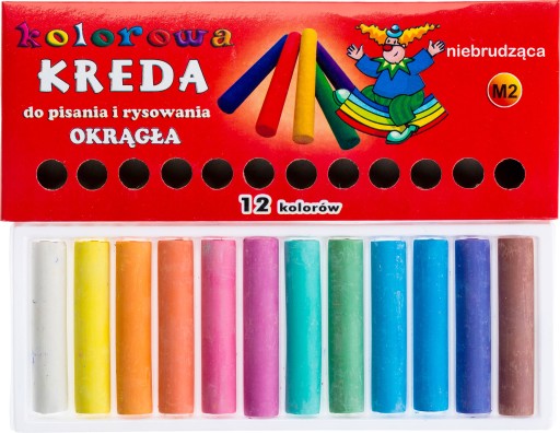 Okrúhla neznačkujúca farebná krieda 12 ks