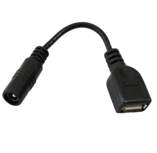 Adaptér konvertor zásuvka 2.1/5.5 USB A zásuvka