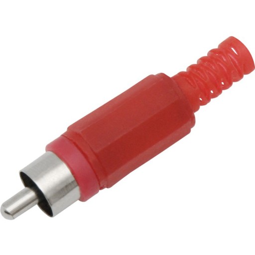 RCA konektor na červenom plastovom kábli