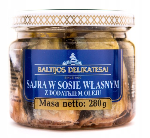 SAJRA VO VLASTNEJ OMÁČKE S PRIDANÝM OLEJOM 280g LITVA