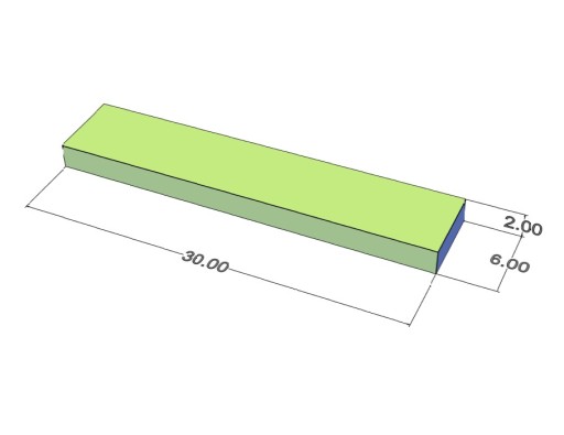 Neodymový tanierový magnet MPŁ 30x6x2 N38 10 ks.
