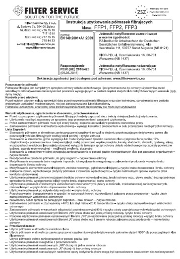 Certifikát proti prachu FFP2 POĽSKO