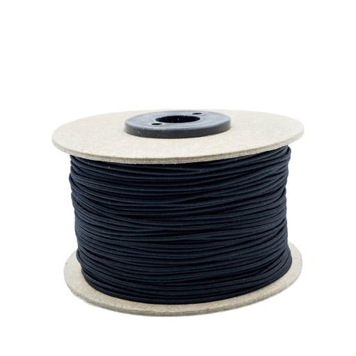 Guľatý klobúk elastický, 1,3 mm, čierny