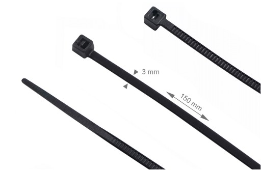 KABELOVÉ VIAZAČKY ČIERNE KABELOVÉ VIAZAČKY 3x150mm 100KS