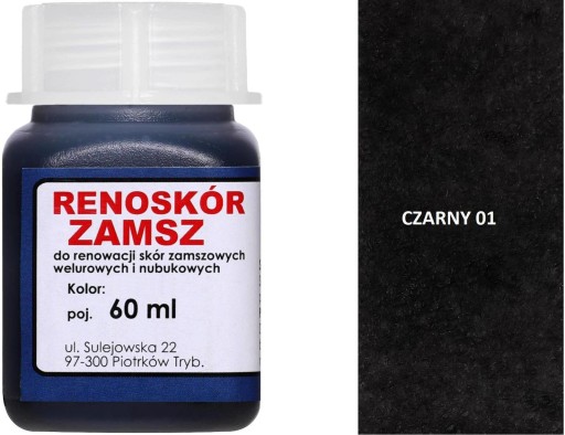 BLACK 01 BLACK 1 RENO LAK NA KOŽU FARBA WILBRA FARBA NA VELÚR ALKANTÁRNY