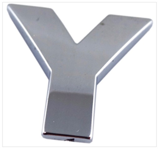 J2X01 ZNAK PÍSMENO CHROMOVANÉ PÍSMENO Y Y VEĽKÉ 5,6CM 49872