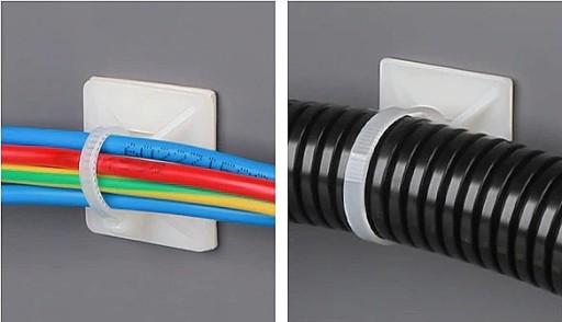 Samolepiaci montážny držiak na sťahovacie pásky 19x19 mm Čierny 100 ks
