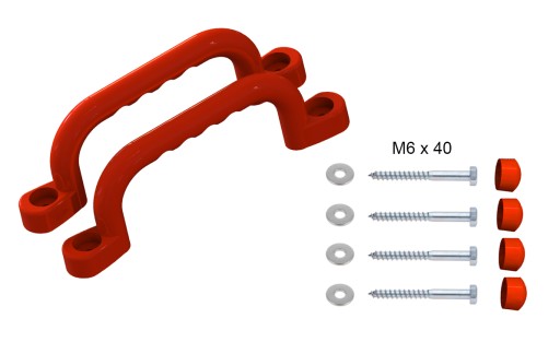 SLNKO - IHRISKO RÚČKY 240 mm - 2 ks S ČERVENÝMI SKRUTKAMI RD