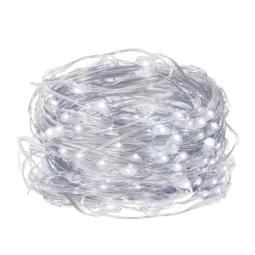 Svetlá na vianočný stromček, 100 LED drôtov, studená biela