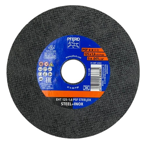 EHT oceľový rezací kotúč na kov 125-1,6 mm A60 P PSF-INOX od PFERD