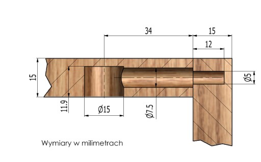 50x Excentrický nábytkový konektor + 15mm plochý kolík