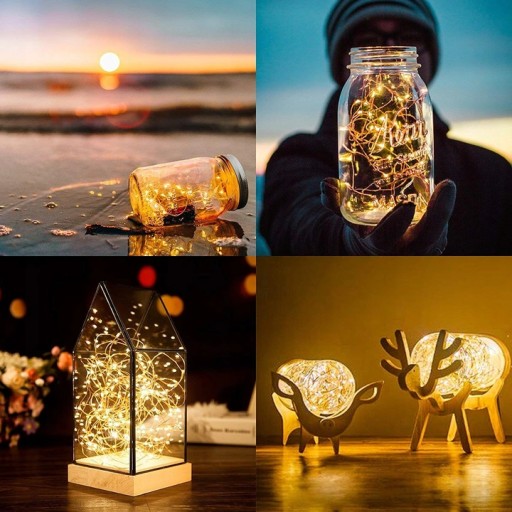 Svietidlá na LED drôte, diódy na batérie, 1,9 m