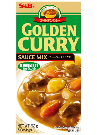 Golden Curry Stredne pálivé (stredne pikantné) 92 g S&B
