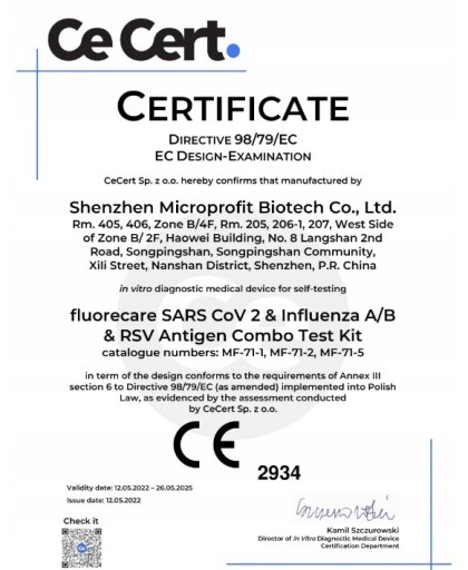 Fluorecare Test – COVID-19 Influenza AB RSV Combo 4v1